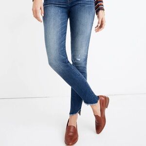 Madewell 10" High-Rise Skinny Jeans: Cutout Tulip Hem Edition (Size 26)